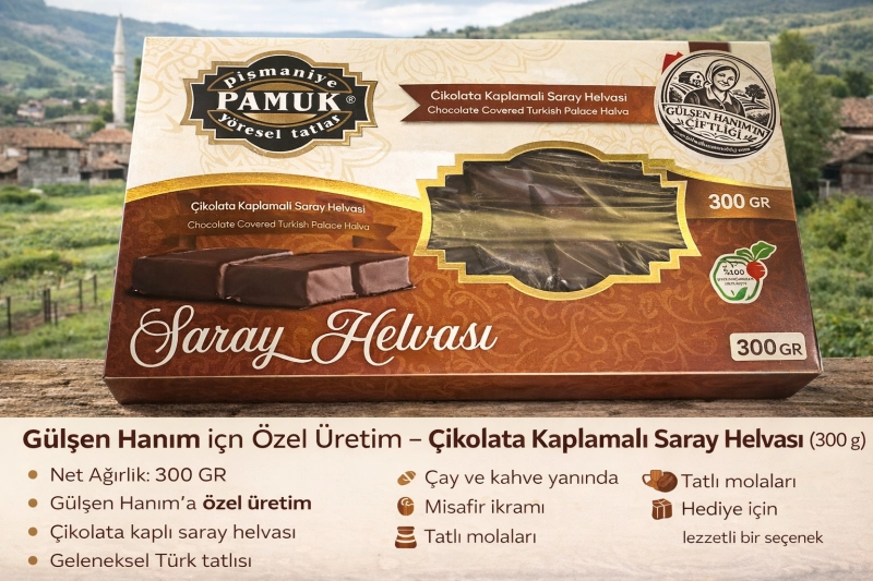 #SVA0004 - &Ccedil;ikolata Kaplamalı Saray Helvası 300 Gram