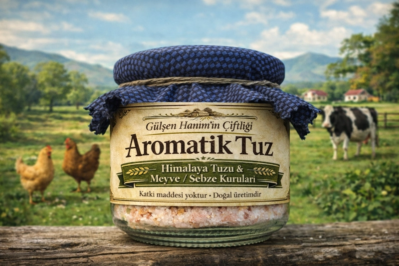 #SVT0001 - Dereotu ve Maydanozlu Doğal Aromatik Himalaya Tuzu 250 Gram