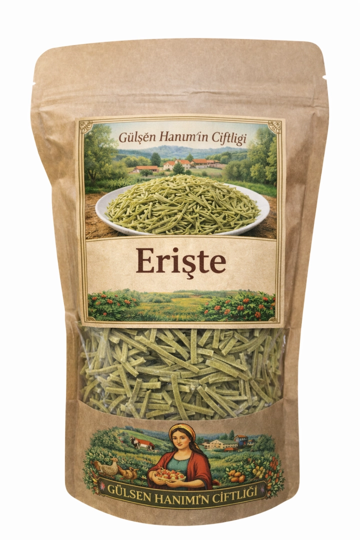 #75 - G&uuml;lşen Hanım Usul&uuml; Ispanaklı Ev Eriştesi 400 Gram