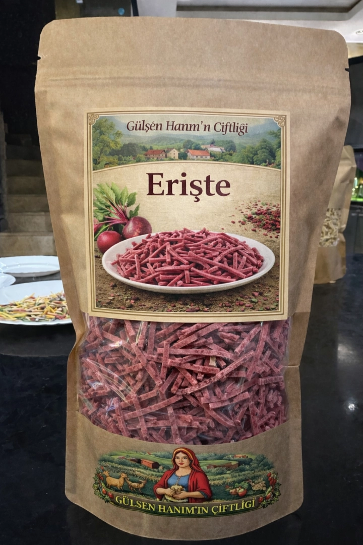 #81 - G&uuml;lşen Hanım Usul&uuml; Pancarlı Ev Eriştesi 400 Gram