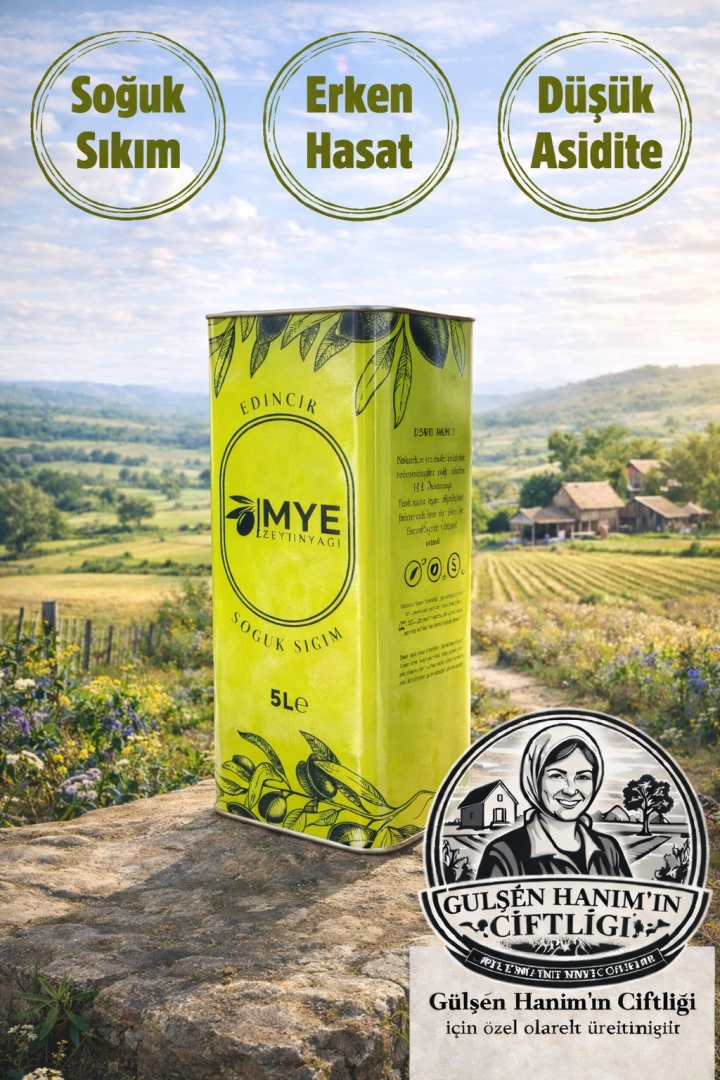 #92 - Soğuk Sıkım Erken Hasat Nat&uuml;rel Sızma Zeytinyağı &ndash; 5 Litre