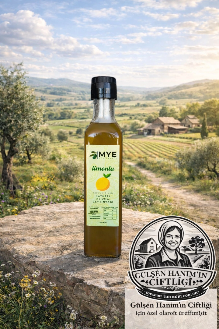 #97 - G&uuml;lşen Hanım&rsquo;a &Ouml;zel Limonlu Zeytinyağı &ndash; Soğuk Sıkım (250 ml)