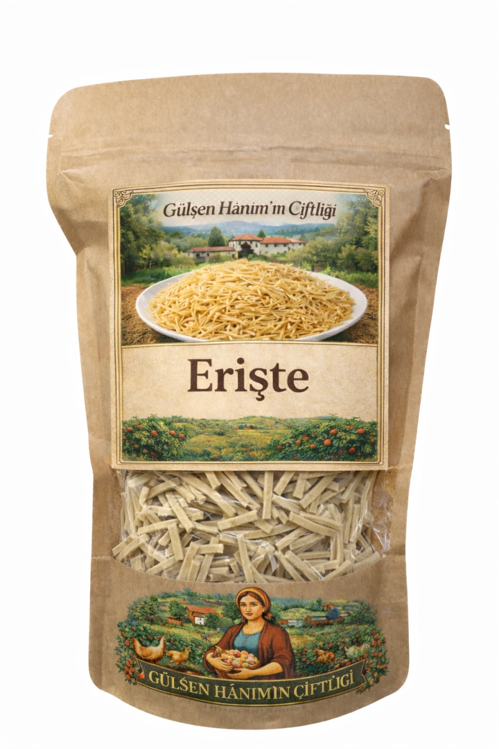 #73 - G&uuml;lşen Hanım Usul&uuml; Sade Ev Eriştesi 400 Gram