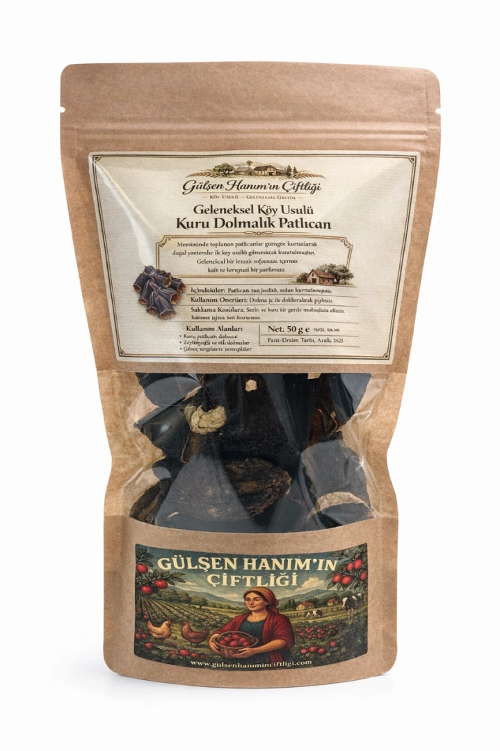 #9 - Geleneksel K&ouml;y Usul&uuml; Kuru Dolmalık Patlıcan