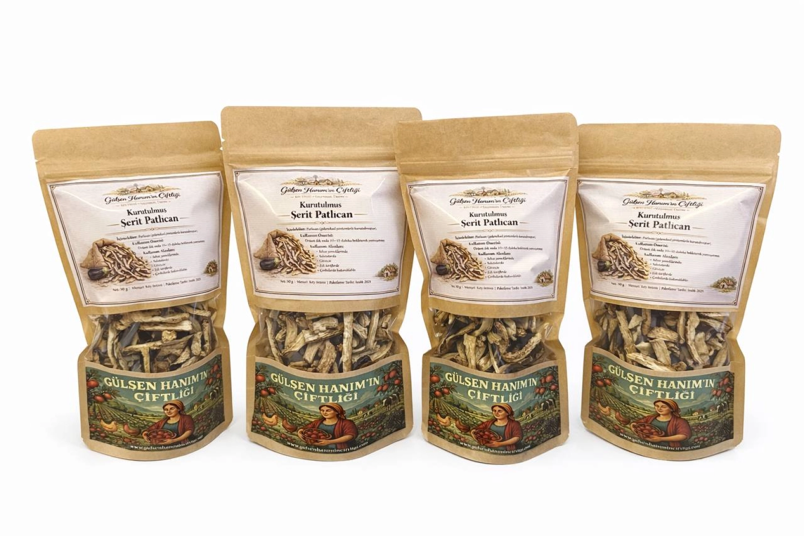 #22 - Geleneksel K&ouml;y Usul&uuml; Kurutulmuş Şerit Patlıcan 50 Gram