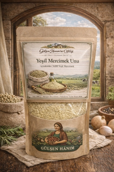 #UVB0003 - Doğal Katkısız Yeşil Mercimek Unu 500 Gram